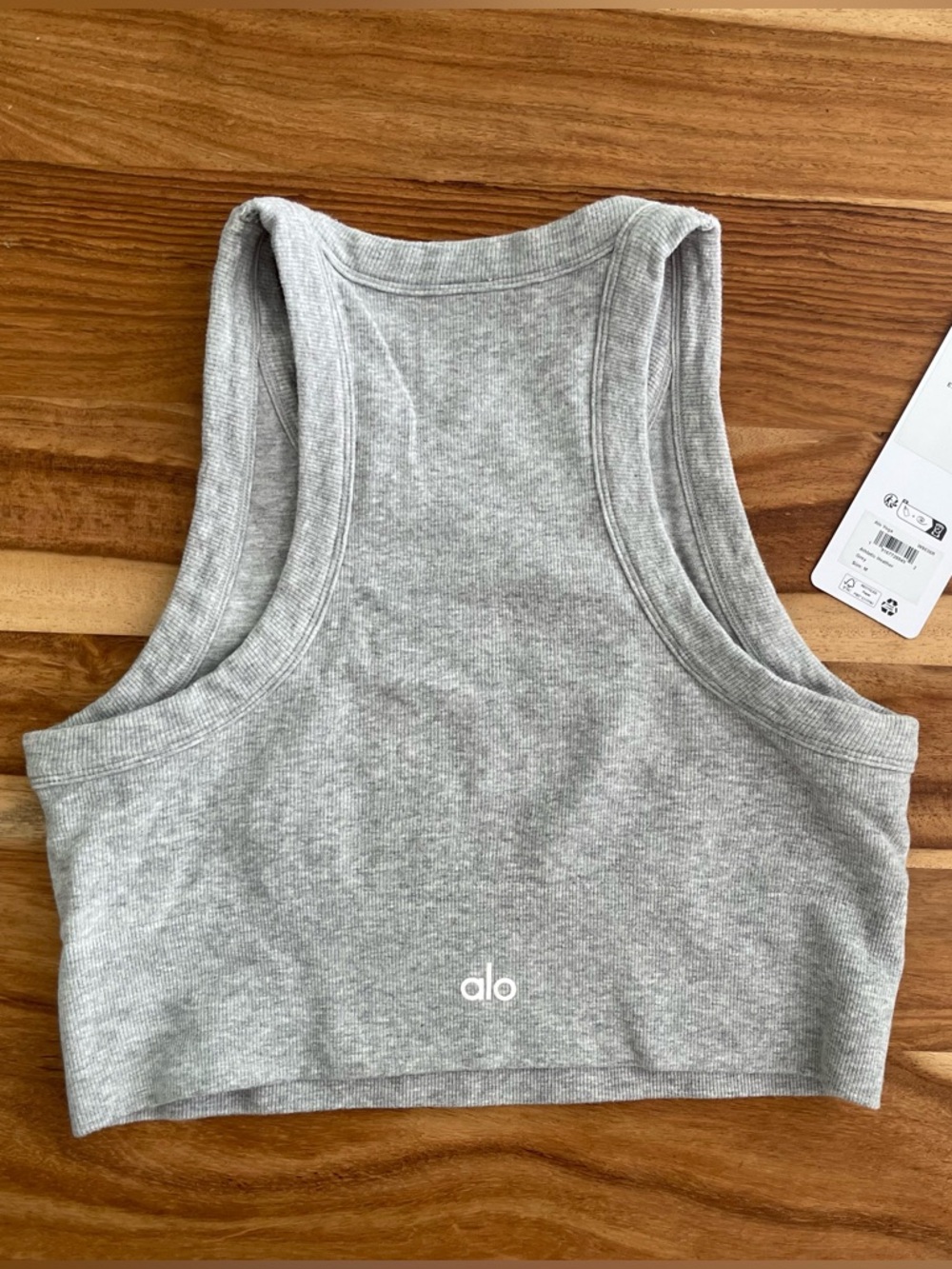 Alo Yoga 🩶🩶 Seamless Delight High Neck Bra Athletic Heather Gray - Picture 3 of 3